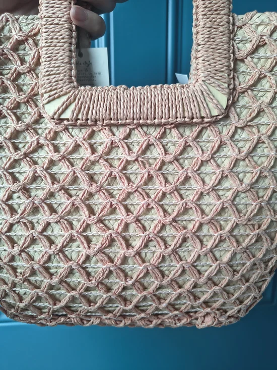 a new day PinkCrochet Square-Handle Tote Bag - Picture 3 of 7